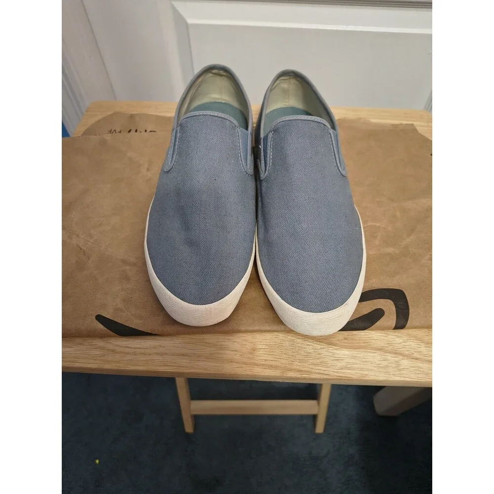 SeaVees Mens Baja Slip On Classic Sneakers Size 10.5 Blue Mirage  Linen Canvas